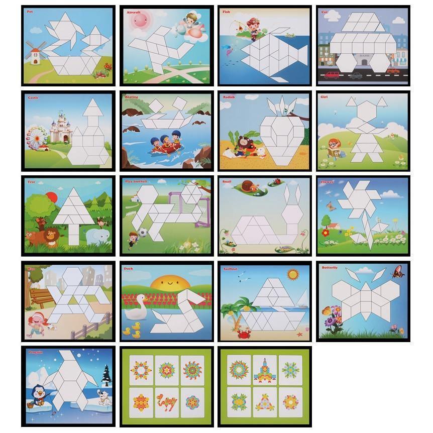 250pc Wooden Geometric Puzzle Board Set, Educational Sensory Toy