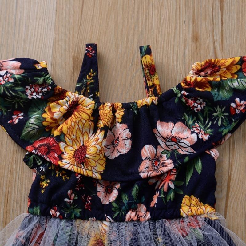 Playful Floral Princess Dress for Girls, Birthday & Summer