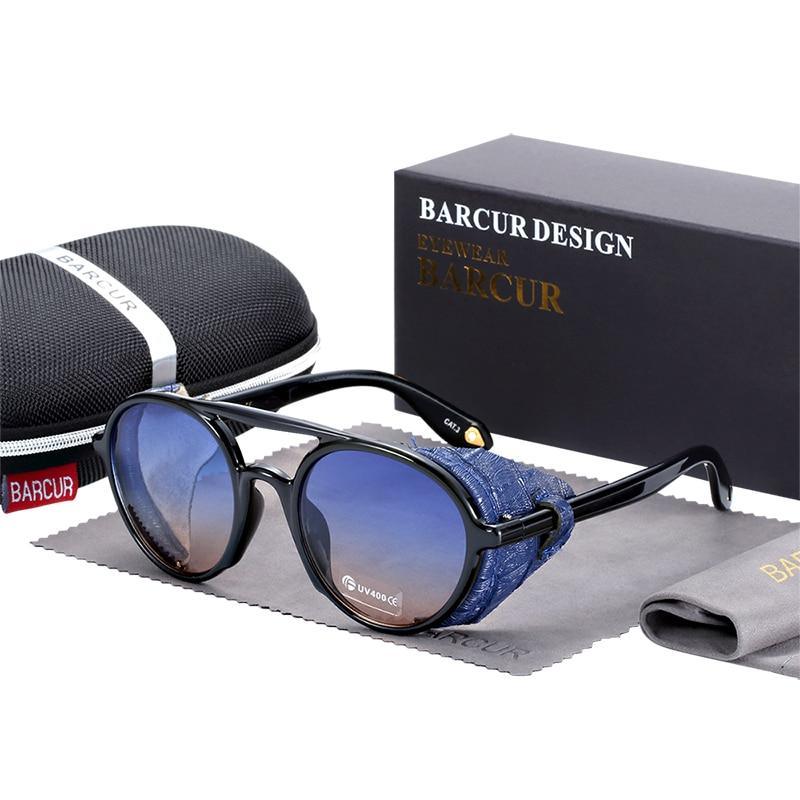 Elegant Vintage Steampunk Round Sunglasses with UV400 Protection