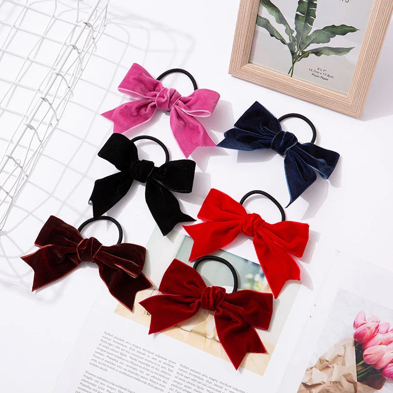 Vintage Velvet Bow Hair Clip  Handmade Spring Clip