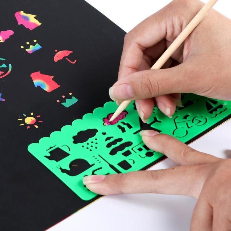 Rainbow Scratch Art Paper Set – Creative DIY Wall Art & Drawing Kit