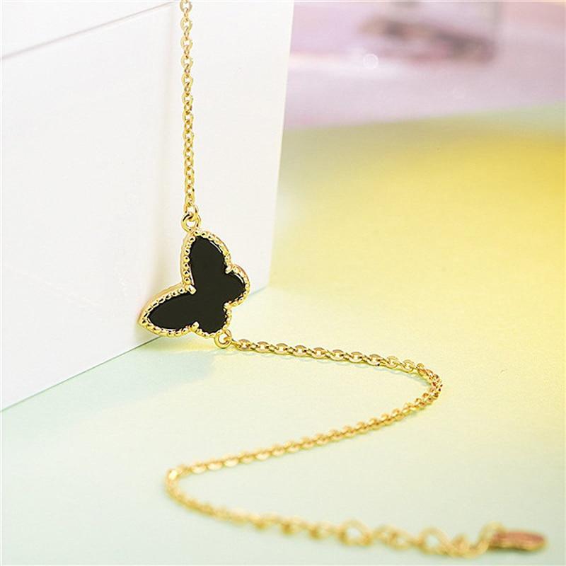 Elegant Gold Butterfly Bracelet in 925 Silver