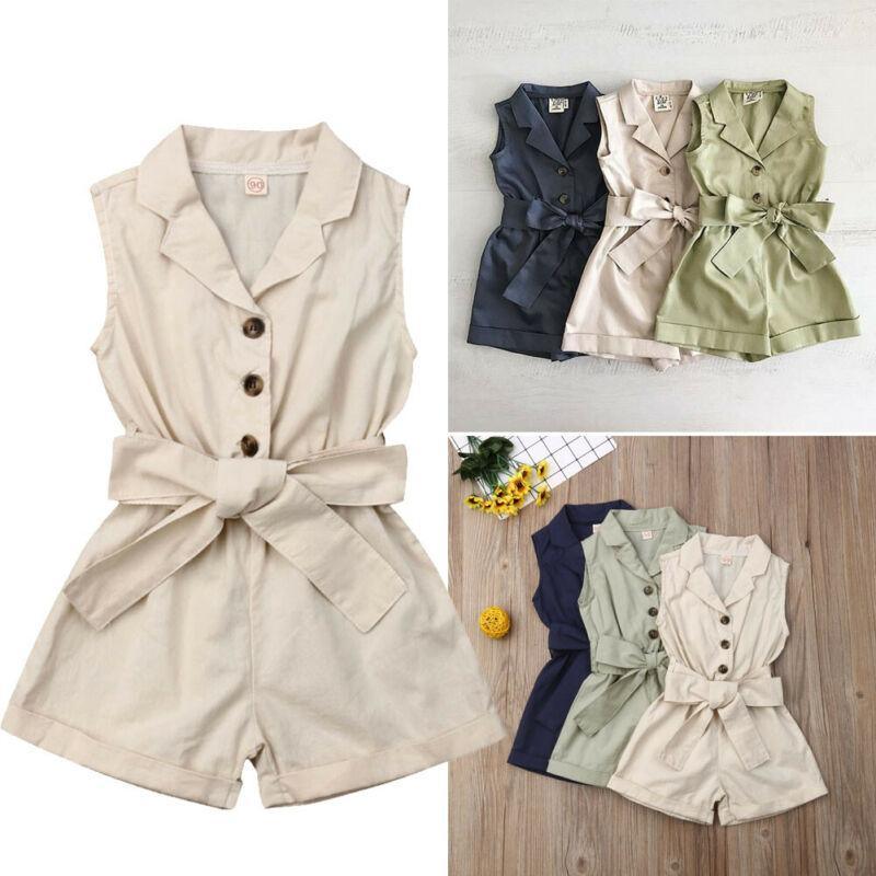 Elegant Sleeveless Summer Jumpsuit Romper for Girls, 1-6 Years