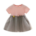 Toddler Girls Patchwork Tulle Princess Dress Casual Knit Playwear