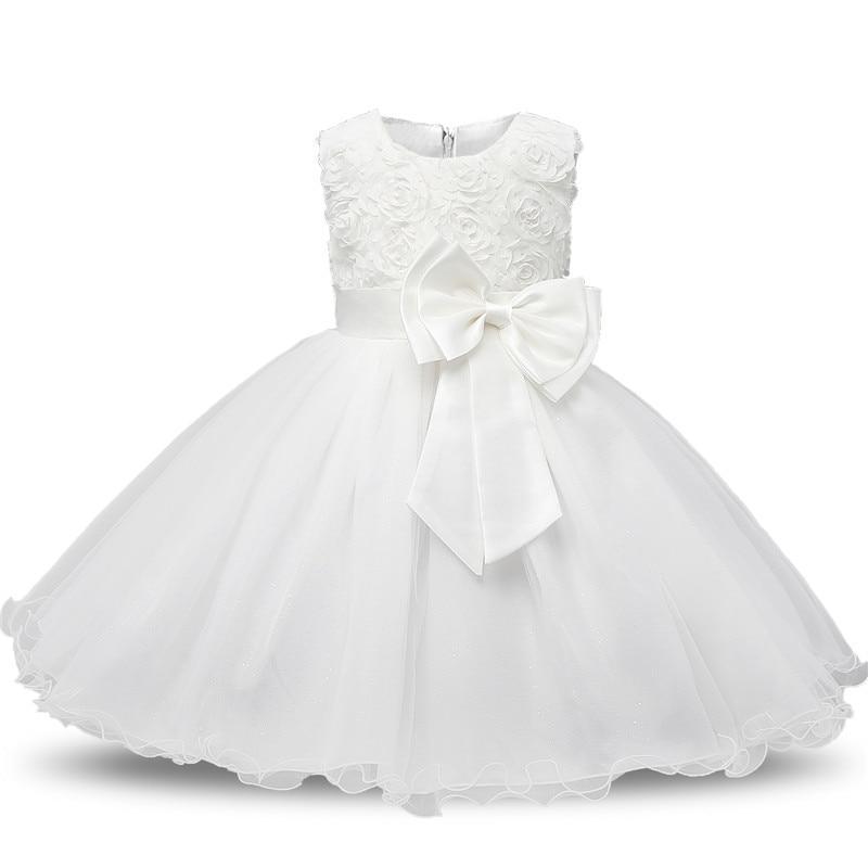 White Tulle Christening Gown First Birthday Party Ball Gown
