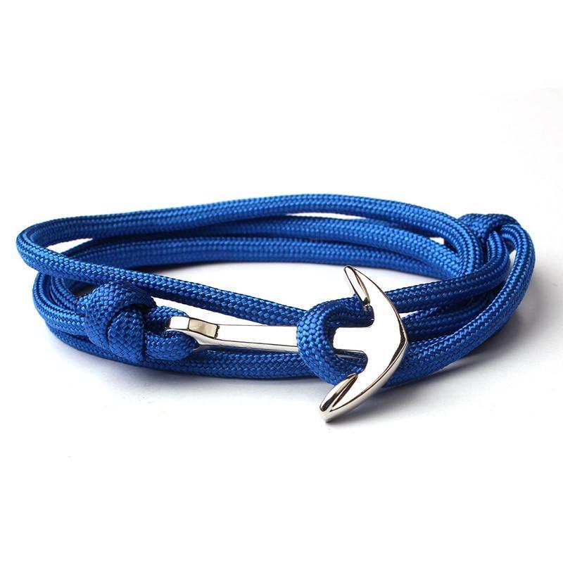 Navy Blue Nautical Anchor Bracelet for Men and Women