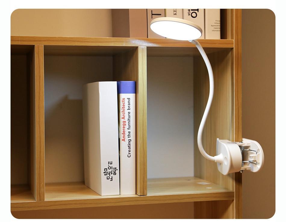 Minimalist LED Clip-On Desk Lamp with 3 Modes and 360° Flex Neck