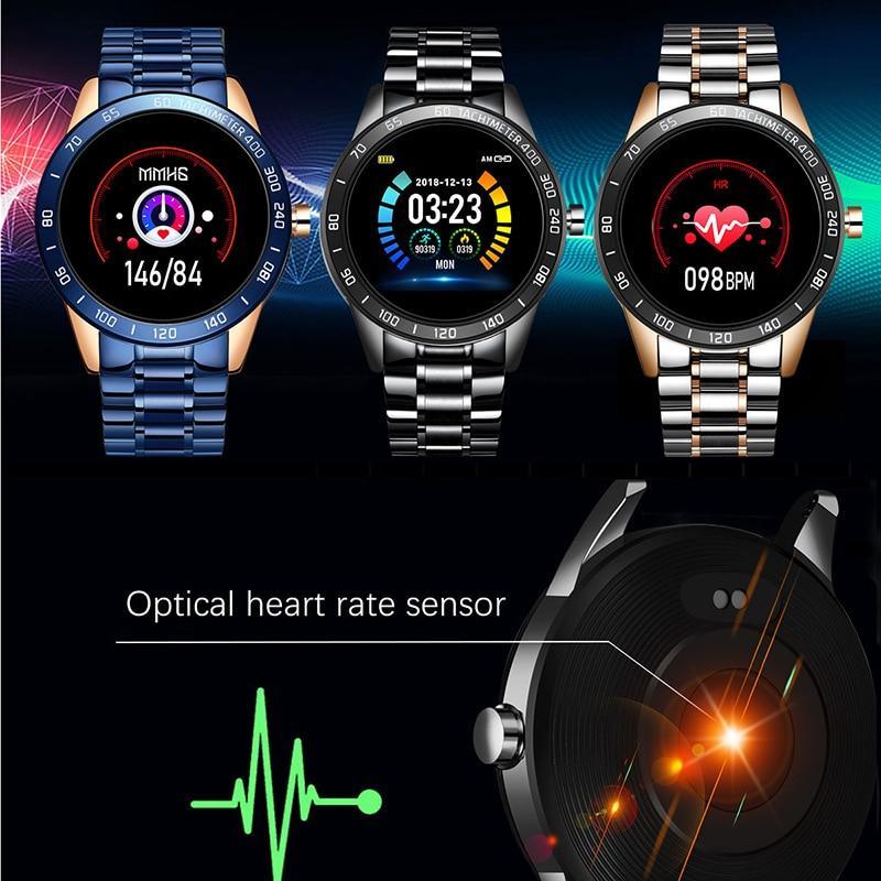 LIGE Men's LED Smart Watch with Blood Pressure & Heart Rate Monitor
