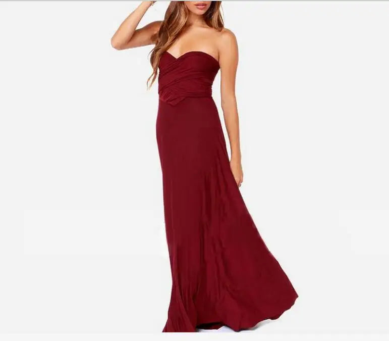Women's Sexy Backless Convertible Wrap Maxi Dress Sleeveless - Image 7