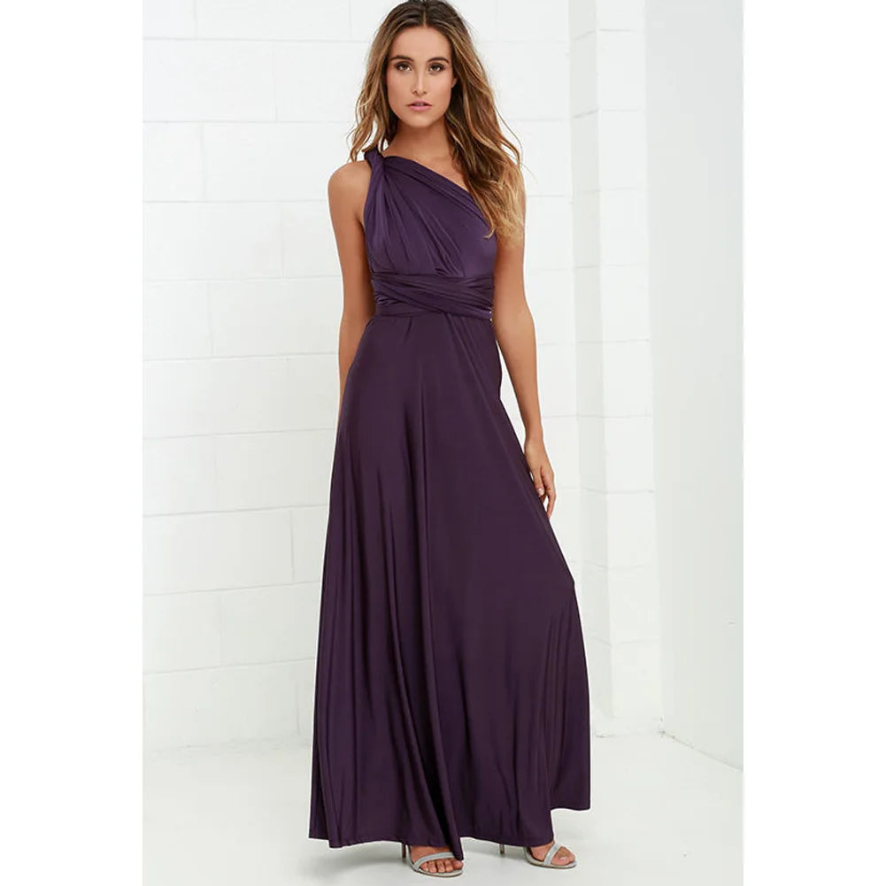 Women's Sexy Backless Convertible Wrap Maxi Dress Sleeveless - Image 11