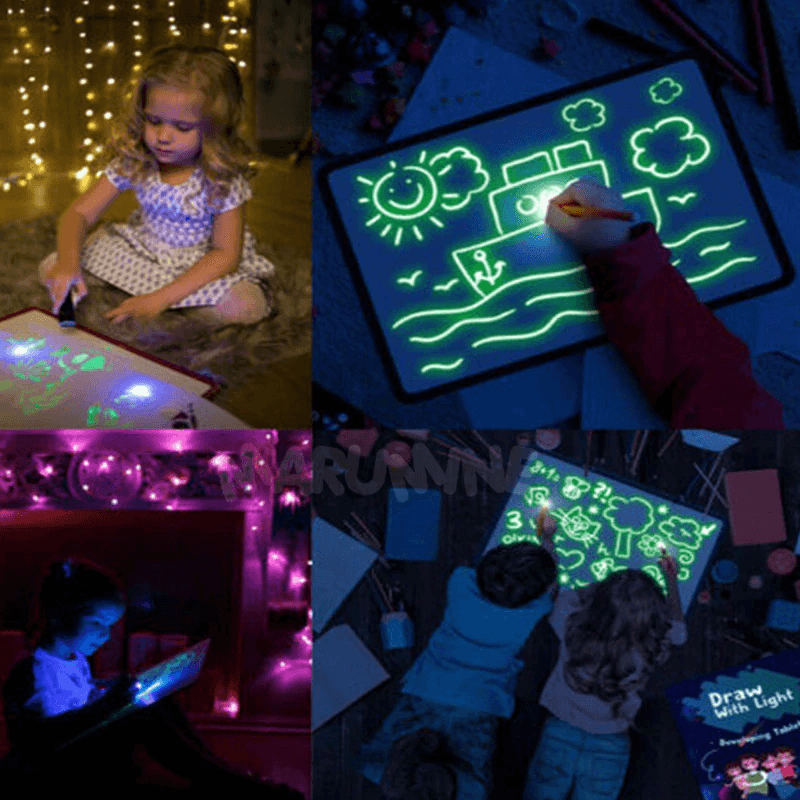 Kids Luminous Drawing Board Glow Tablet - Interactive Magic Sketchpad
