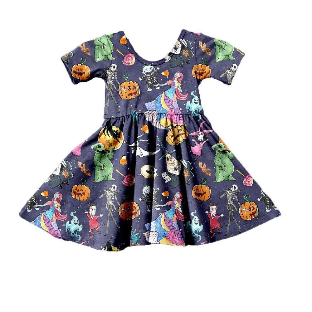 Cotton Short Sleeve Casual Baby Dress for Toddler Girls