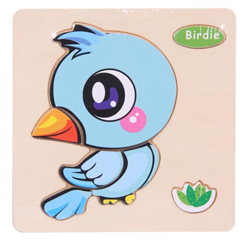 3D Wooden Cartoon Animal Puzzle Set for Toddlers and Preschoolers
