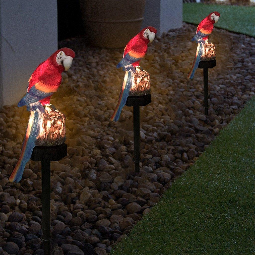 Tropical Resin Parrot Solar Garden Lamp – Decorative Outdoor Light