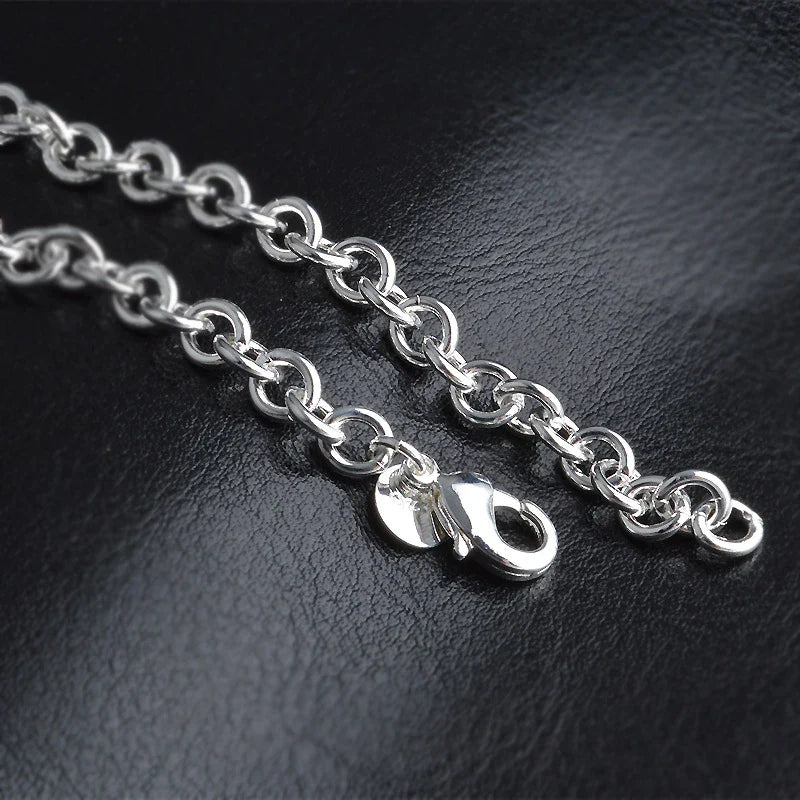 Aravant 925 Sterling Silver 6mm Link Chain Bracelet For Women Fashion Jewelry