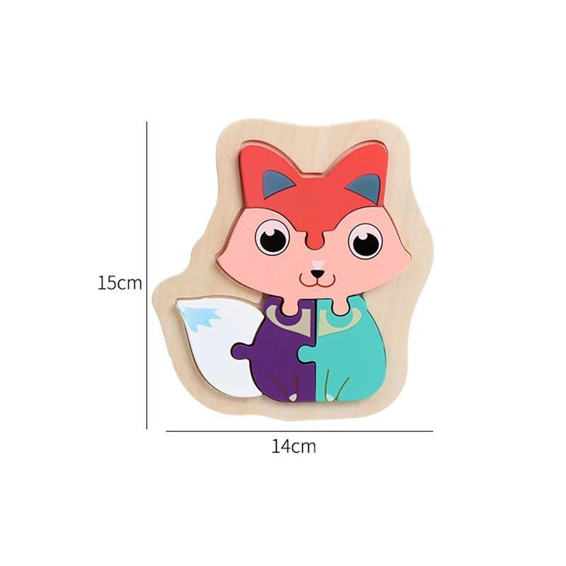 Colorful Animal Wooden Puzzle for Toddlers 2-4 Years Educational Toy
