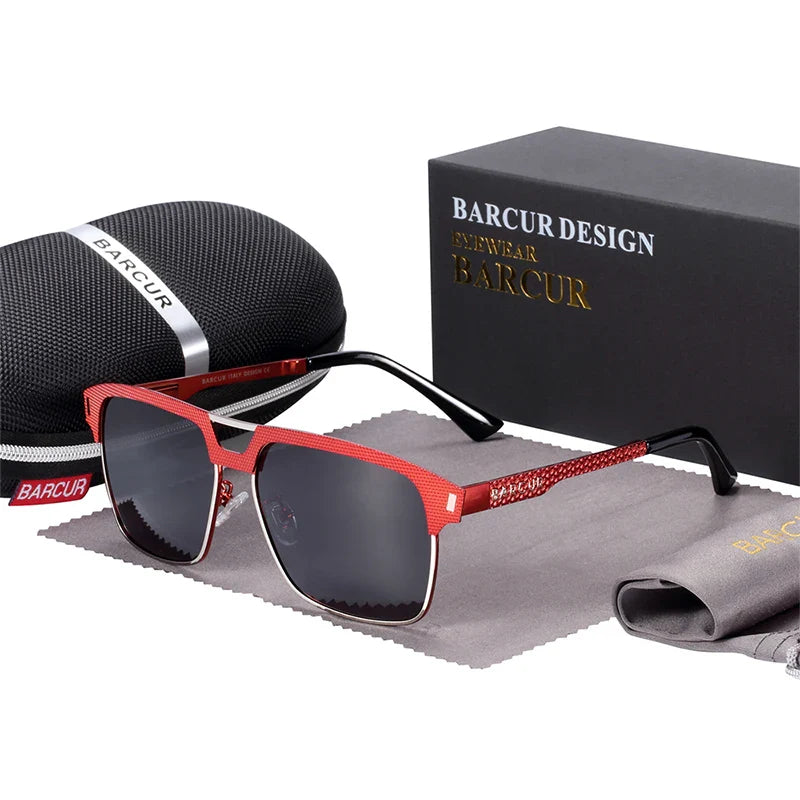 Polarized Square Stainless Steel Sunglasses UV400 Sport