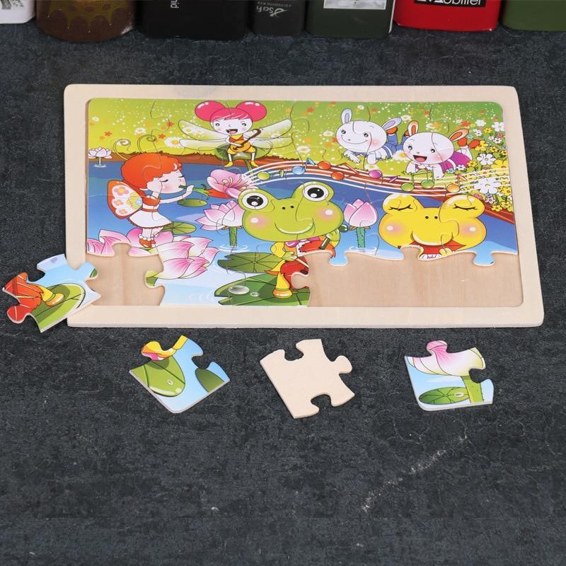 24-Piece Wooden Vehicle Puzzle Set for Kids Educational Learning Toy