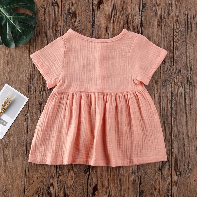 Toddler Girl Minimalist Cotton Linen A-Line Dress