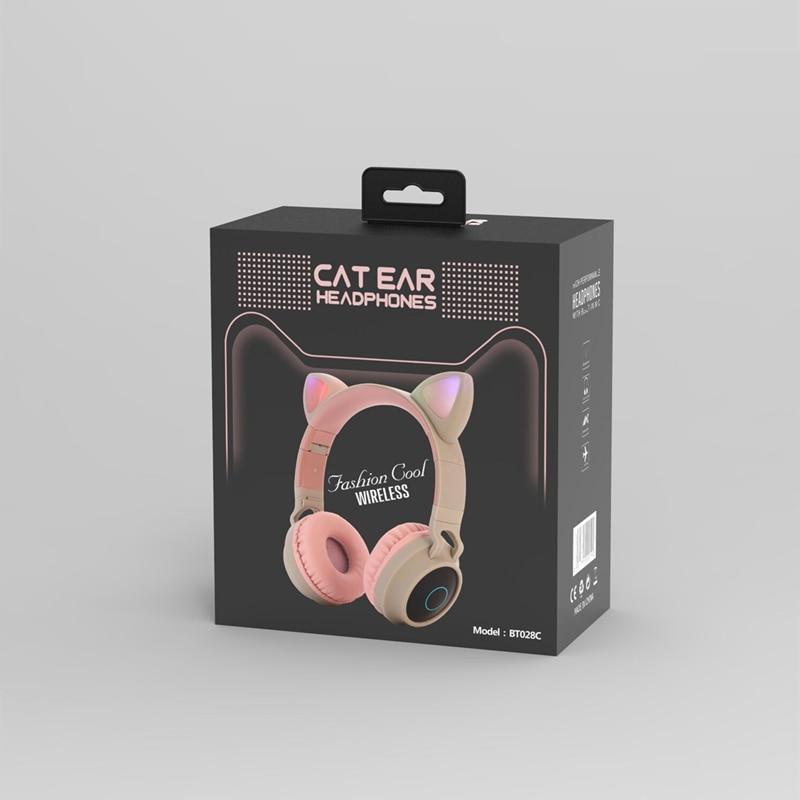 Wireless LED Cat Ear Bluetooth 5.0 Headphones with Mic