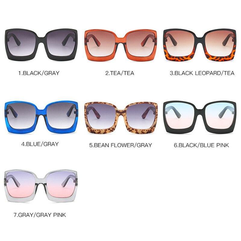 Oversized Square Gradient Sunglasses with UV400 Protection