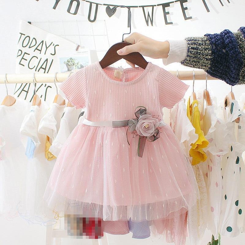 Elegant Princess Tutu Dress for Baby Girls in Pink, White, Grey