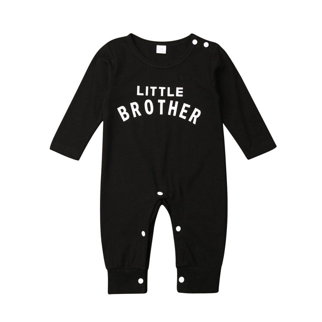 Infant Little Brother Knit Long Sleeve Romper - Comfy Casual Jumpsuit