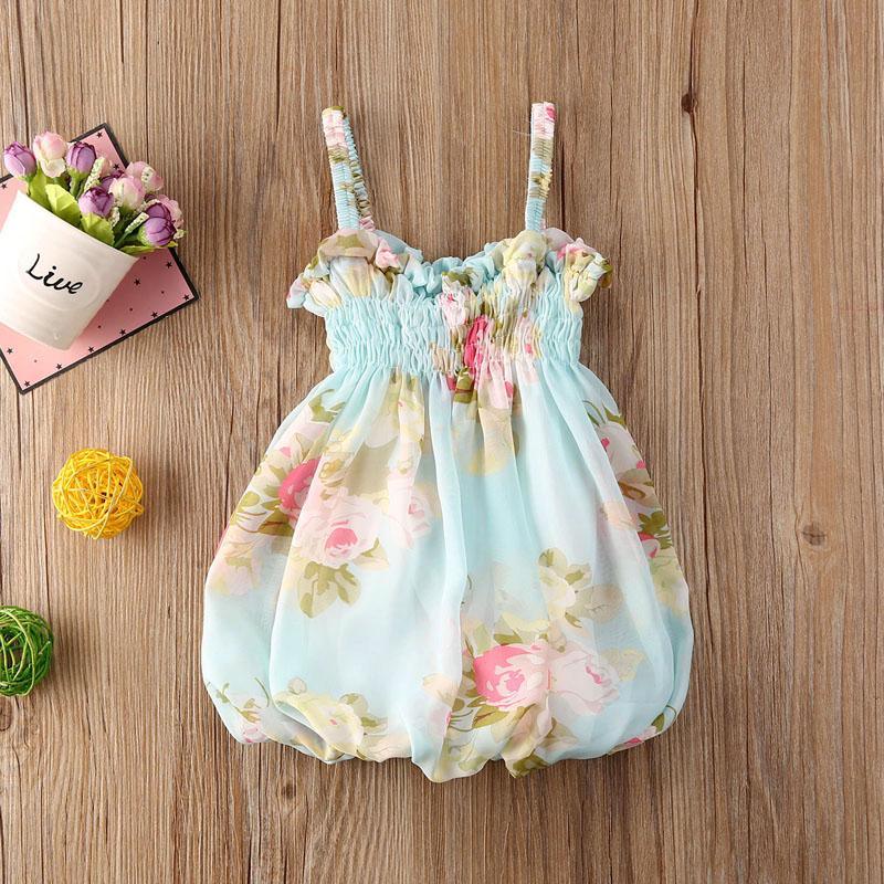 Bohemian Floral Chiffon Sleeveless Dress for Toddler Girls