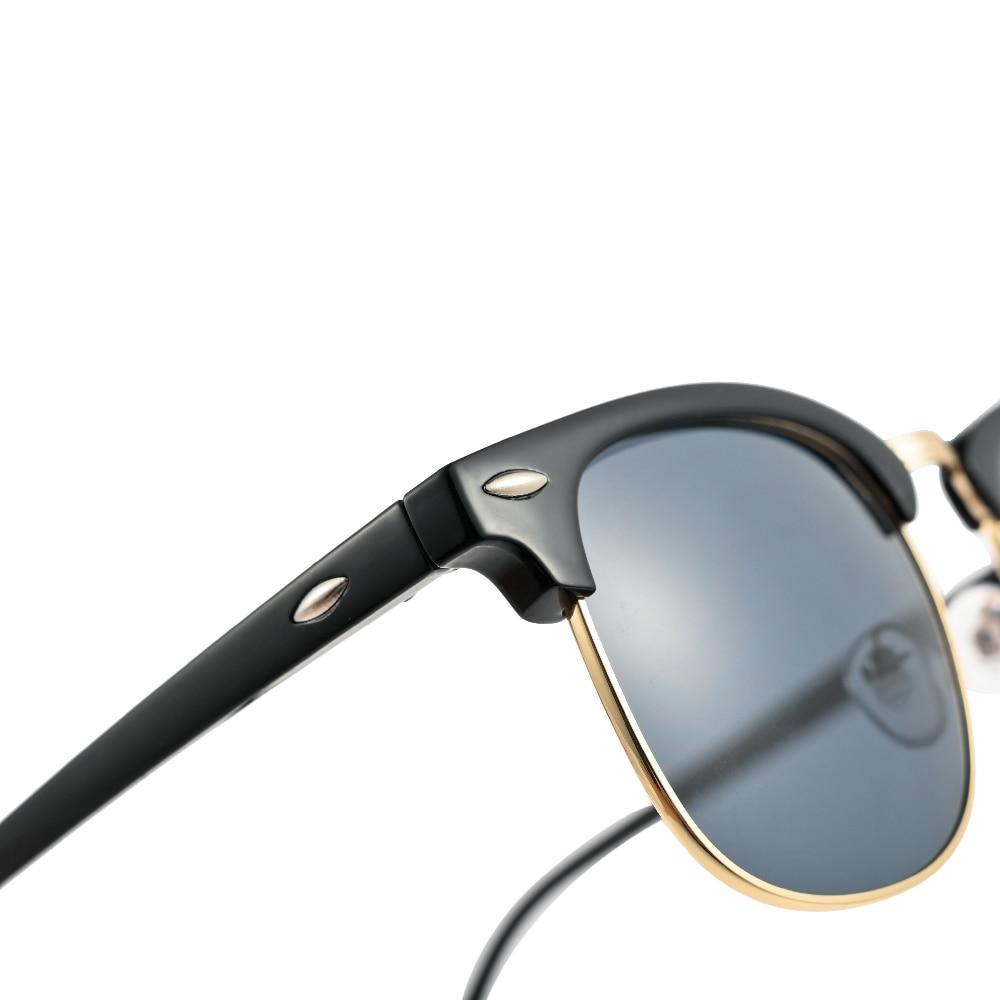 Polarized Semi-Rimless Vintage Sunglasses UV400 Retro Unisex