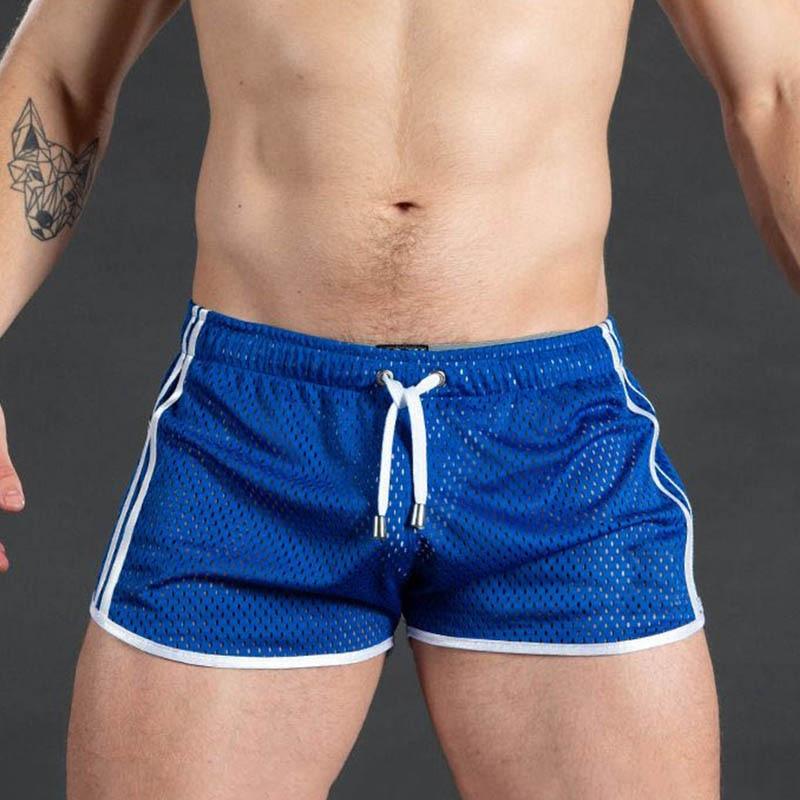 Men's Ice Silk Mesh Running Shorts Breathable Gym Workout Shorts