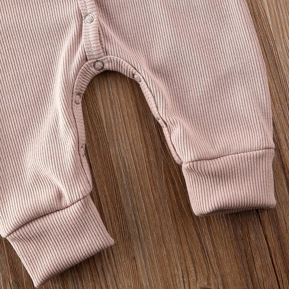 Minimalist Baby Knitted Long Sleeve Romper in Muted Earth Tones