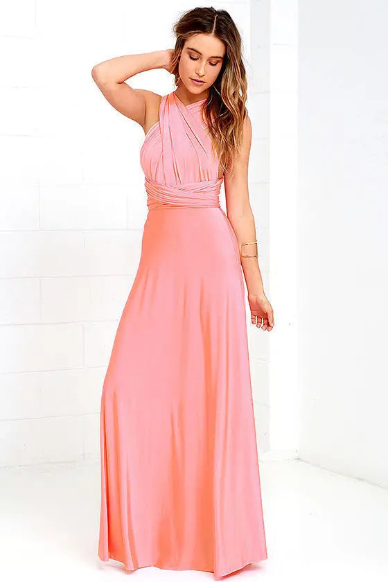 Women's Sexy Backless Convertible Wrap Maxi Dress Sleeveless - Image 17