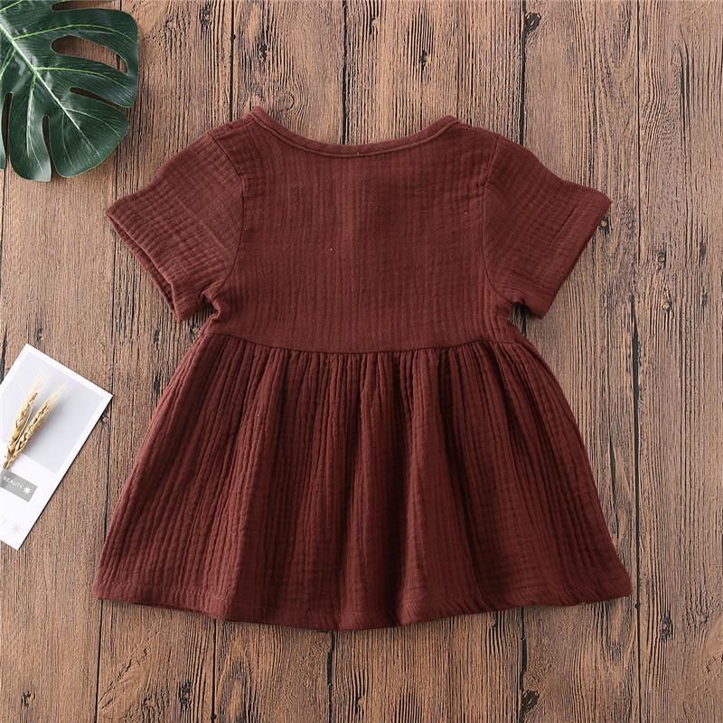 Toddler Girl Minimalist Cotton Linen A-Line Dress