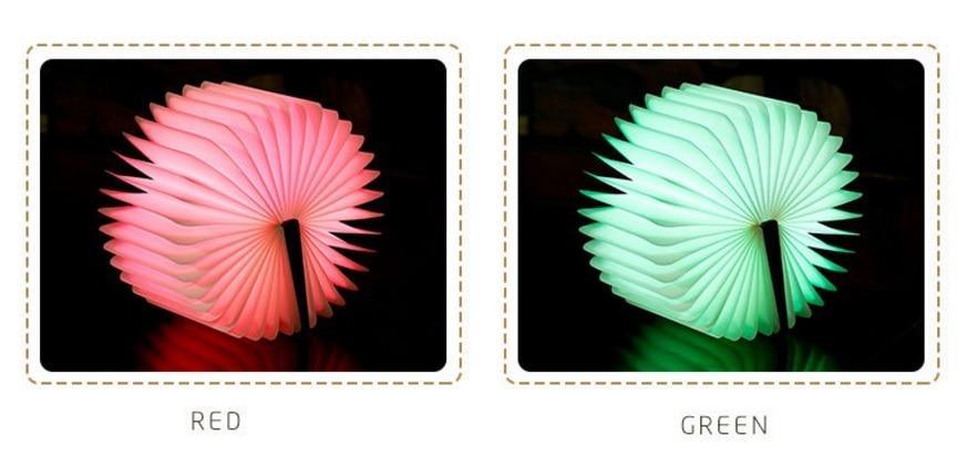 Foldable Wooden Book Lamp - Rechargeable Magnetic Reading Light