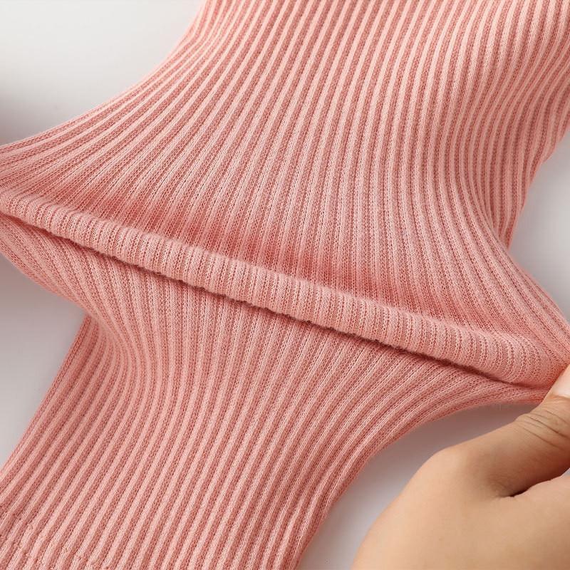 Girls Cotton Patchwork Leggings Soft Knit Candy Color Trousers