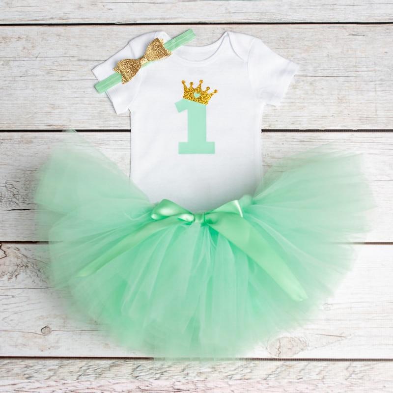 1st Birthday Tutu Dress for Baby Girls - Cotton Blend Party Outfit