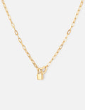 Heart Lock Paperclip Chain Necklace styled with elegant attire