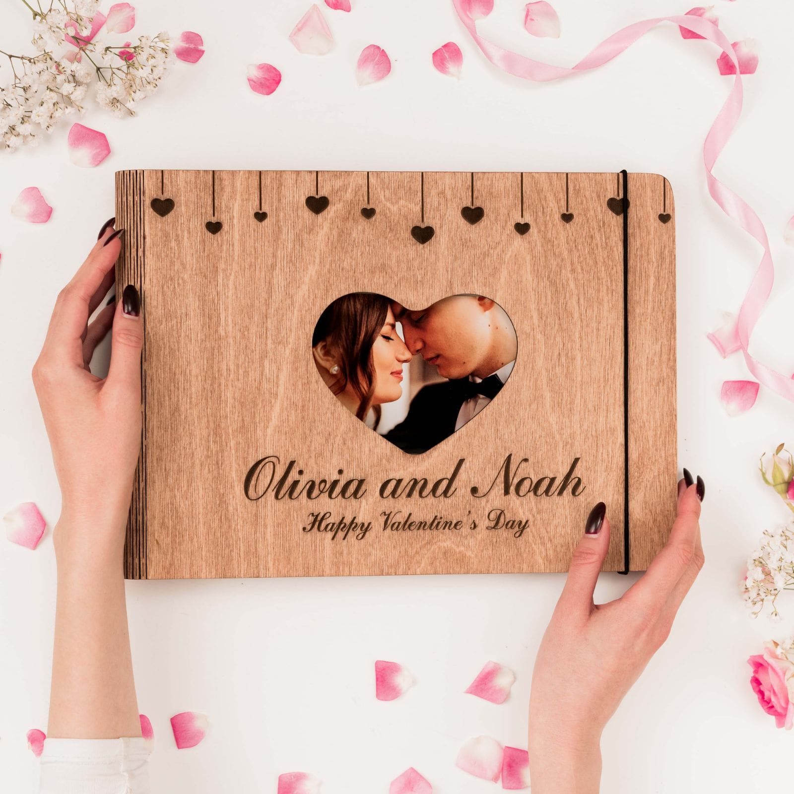 Minimalist Wooden Heart Photo Album - Rustic Memory Keepsake