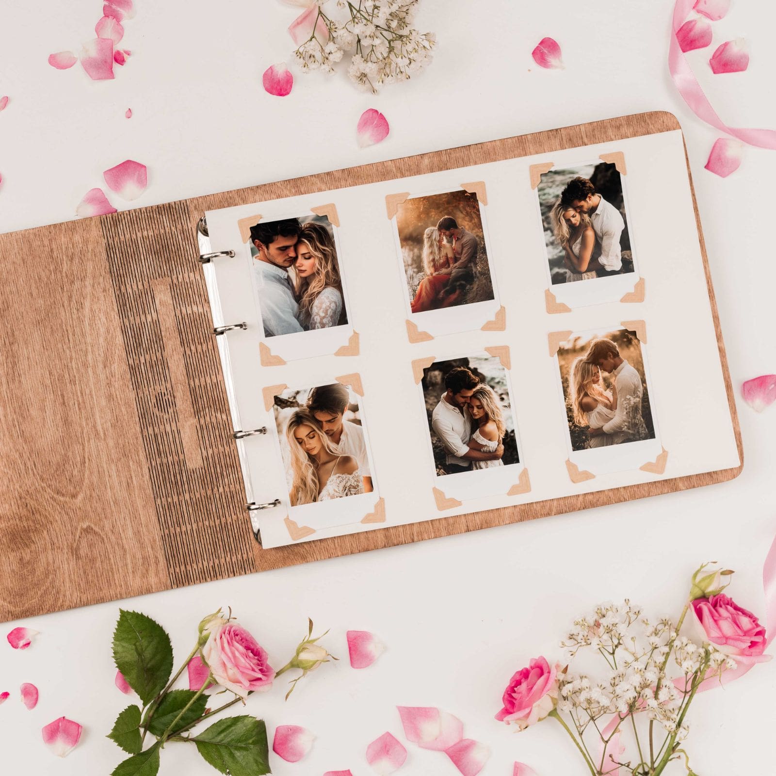 Minimalist Wooden Heart Photo Album - Rustic Memory Keepsake