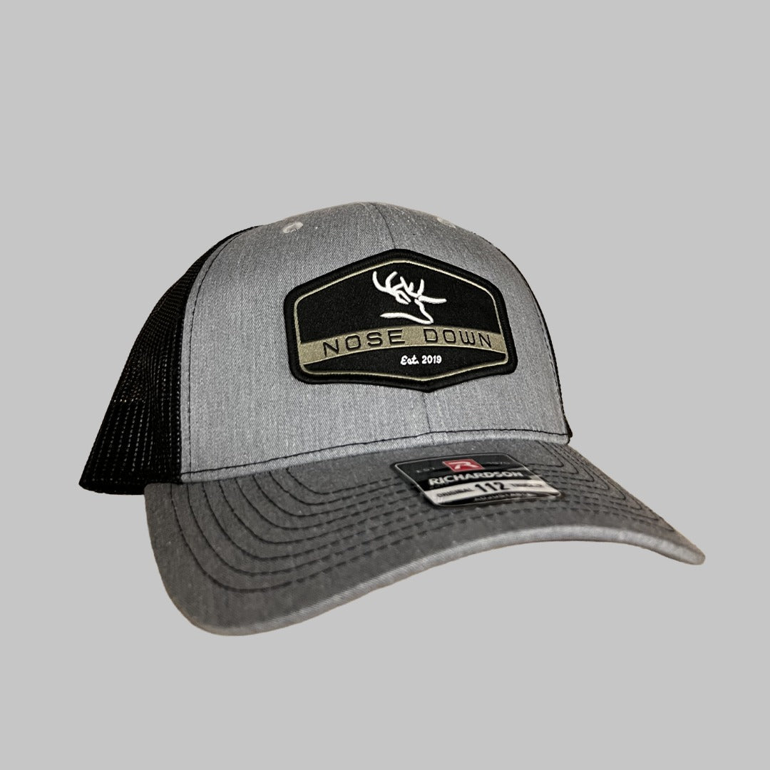 Black Hex Woven Trucker Snapback Cap - Structured Adjustable Hat
