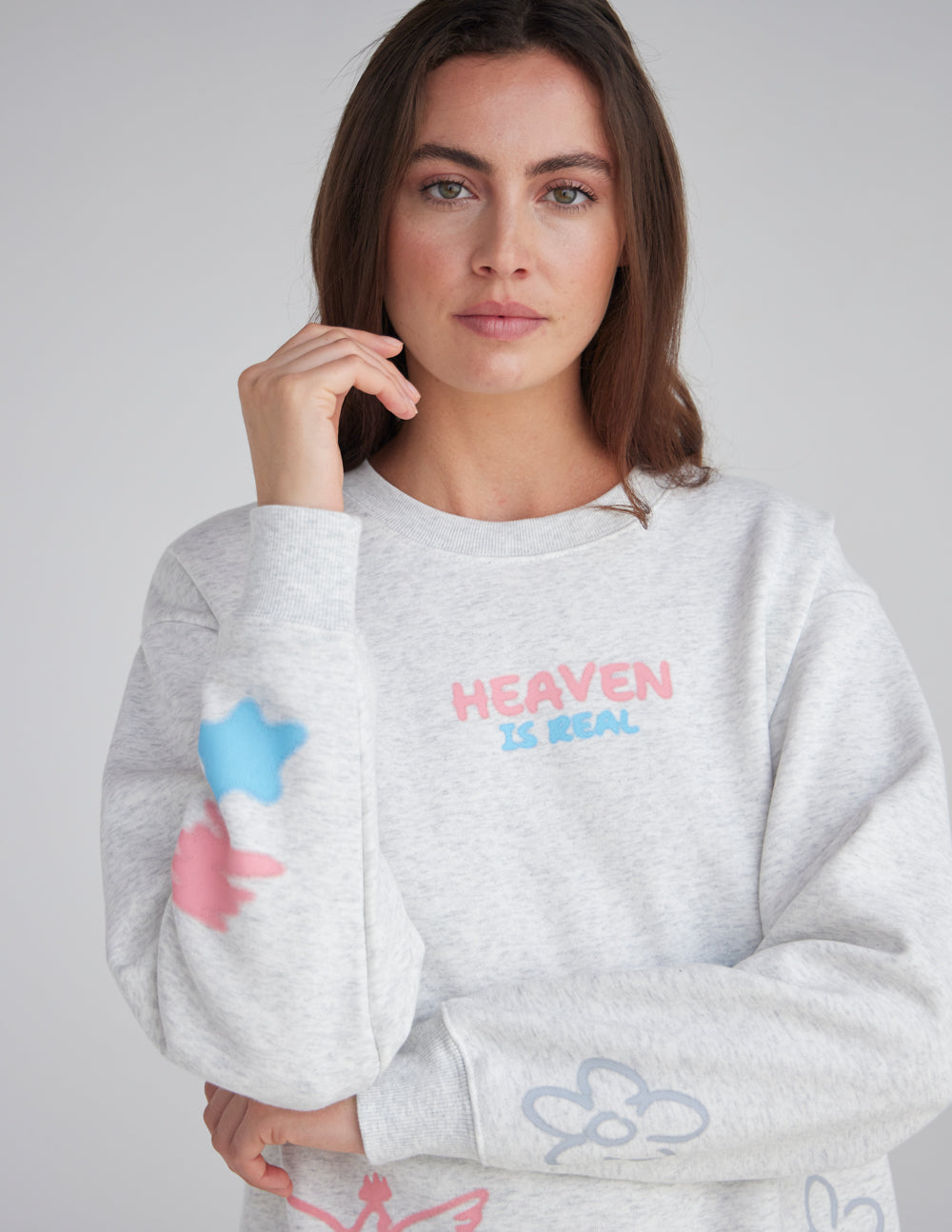 Heaven Is Real Unisex Cotton Crewneck Sweatshirt Streetwear