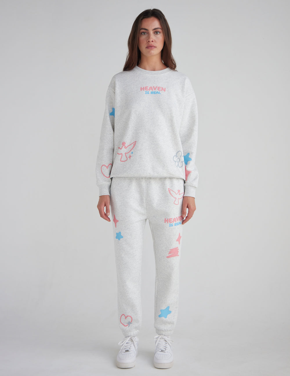 Heaven Is Real Unisex Cotton Crewneck Sweatshirt Streetwear