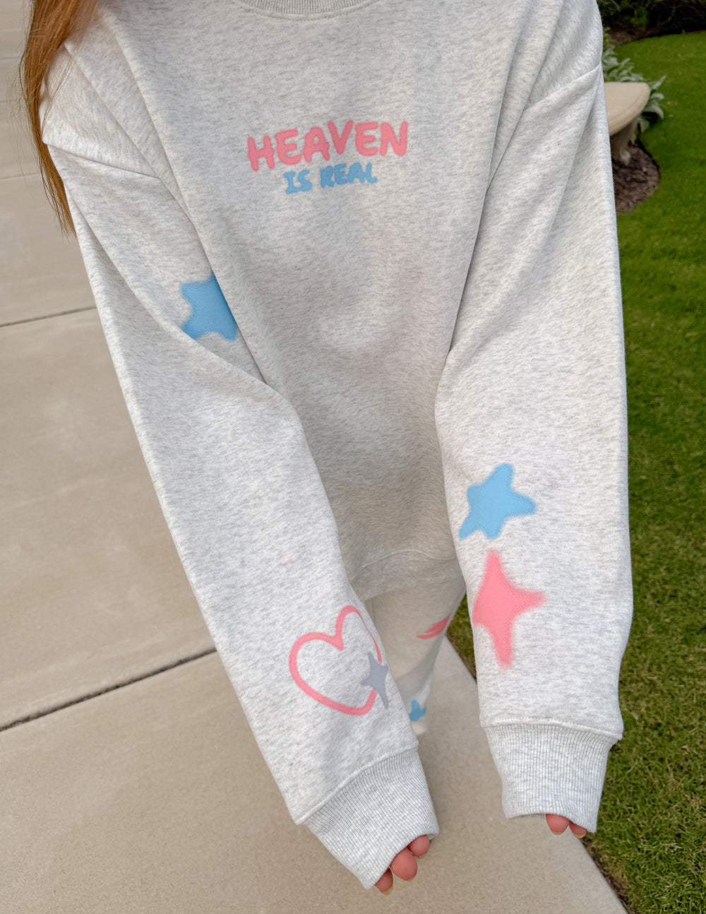 Heaven Is Real Unisex Cotton Crewneck Sweatshirt Streetwear