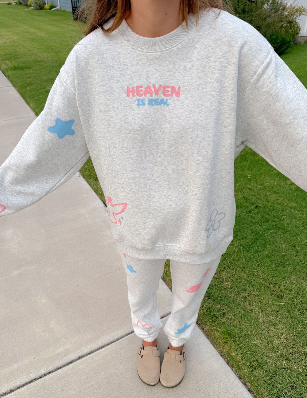 Heaven Is Real Unisex Cotton Crewneck Sweatshirt Streetwear