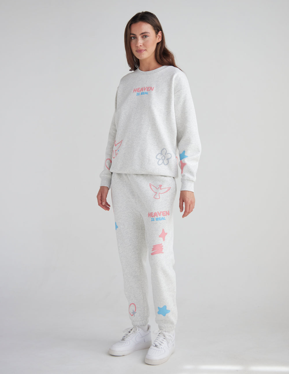 Heaven Is Real Unisex Sweatpants - Relaxed Fit Heather Grey