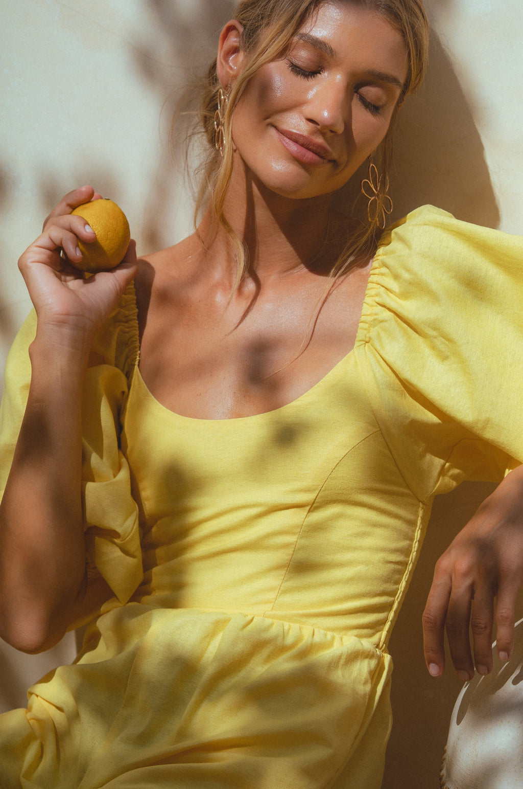 Women's Organic Linen Jumpsuit - Smocked Back