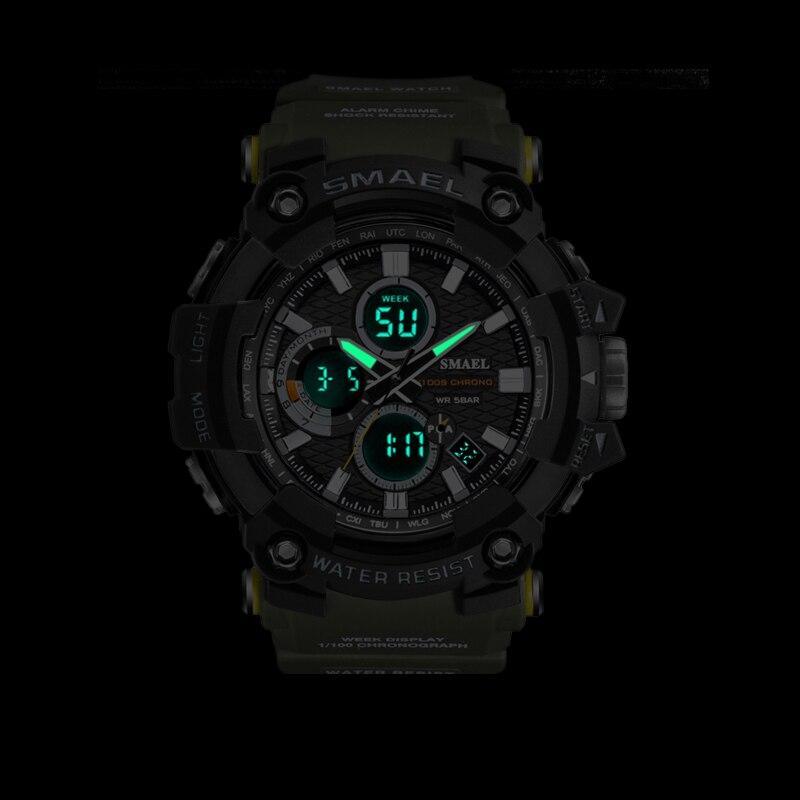 Men's Waterproof Military Sports Digital Watch - Black & Orange