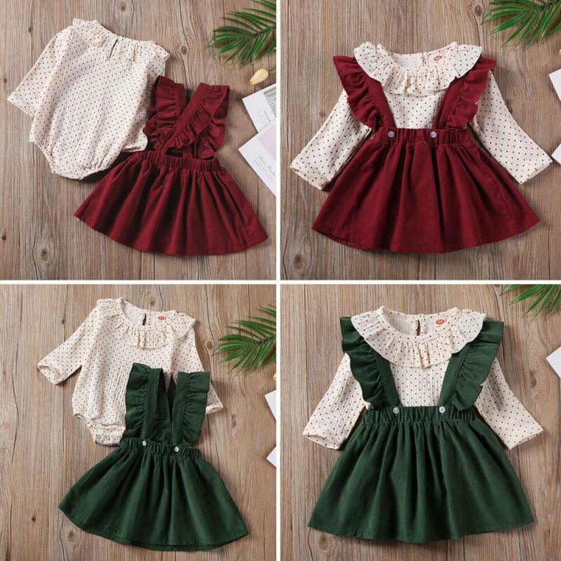 Toddler Girl Polka Dot Long Sleeve A-Line Dress in Beige Burgundy