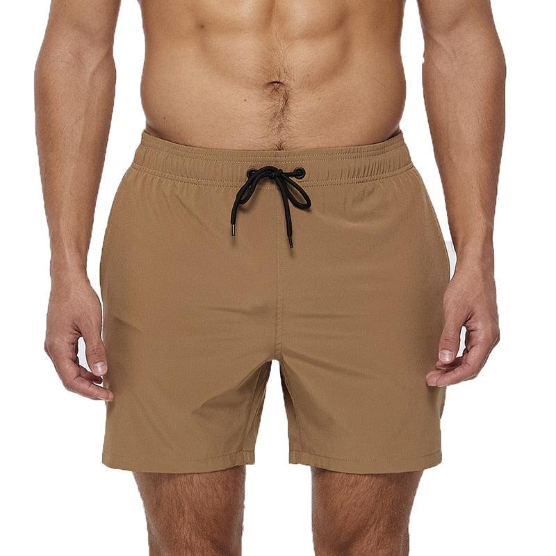 Men's Quick Dry Stretch Swim Trunks with Zipper Pockets - Sporty
