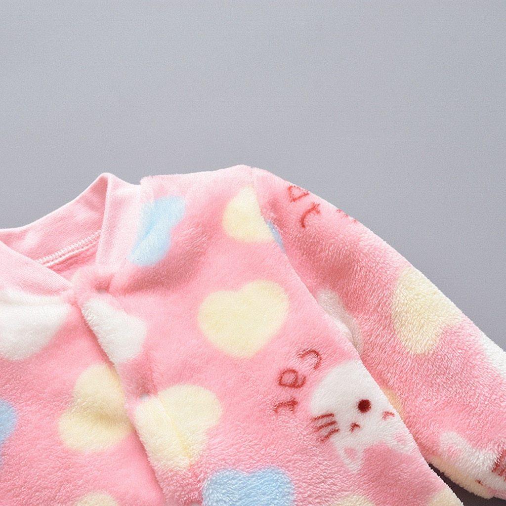 Infant Cartoon Animal Fleece Romper - Warm Plush Jumpsuit
